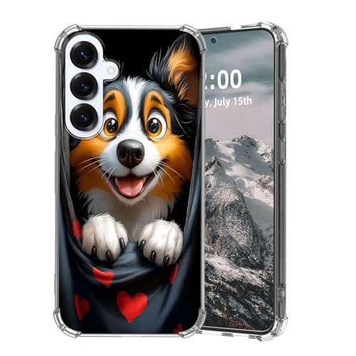 SFJAXYOV for Samsung Galaxy S25 FE Case, Cute Puppy in Heart Blanket Slim Fit Phone Case, Shockproof Cover for Samsung Galaxy S25 FE 6.7"