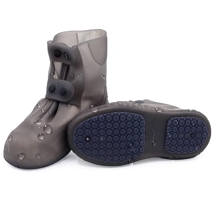 DECRUZ Tall Silicone Shoe Cover Waterproof, Double-Breasted Waterproof Layer Shoes Cover for Rainy Season, Anti Slip and Wear-Resistant, Reusable Non-Slip Shoe Rain Cover Grey (B0DBF34MDB) Amazon Price History, Amazon Price Tracker