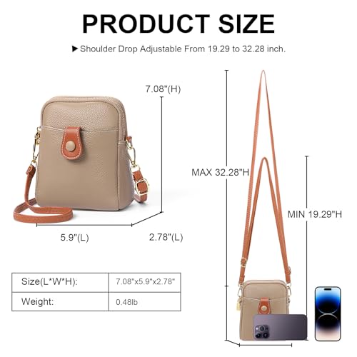 FALAN MULE Small Crossbody Bags for Women,Leather Trendy Cell Phone Bag Wallet Purses with Adjustable Strap3