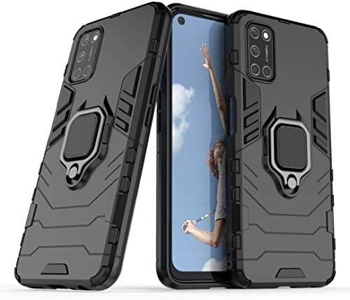 Lantier 360 Degree Rotation Durable Armor Ring Kickstand Holder and Full Protective Shockproof Case for Oppo A52 A72 A92 Black Lantier 360 Degree Rotation Durable Armor Ring Kickstand Holder and Full Protective Shockproof Case for Oppo A52 A72 A92 Black