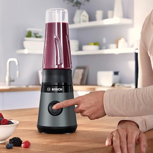 Foto von Bosch Mini-Standmixer, Smoothie Maker, Mini Highspeed-Mixer, bis zu 40.000 rpm, 450W, ToGo-Flasche, spülm.geeignete Teile, Made in Europe, VitaPower Serie 2 MMB2111S