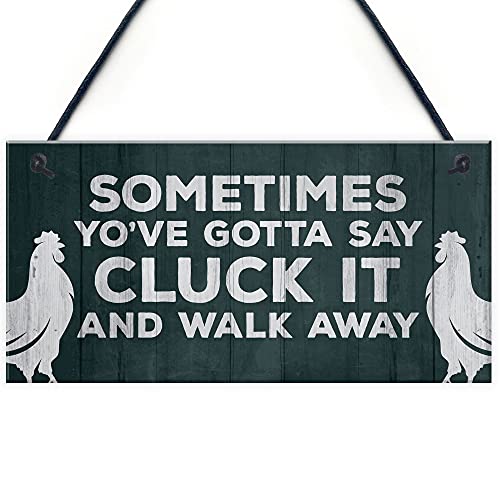 Red Ocean Funny Chicken Coop Sign Novelty Chicken Gifts Hanging Garden Sign Pet Animal Gifts