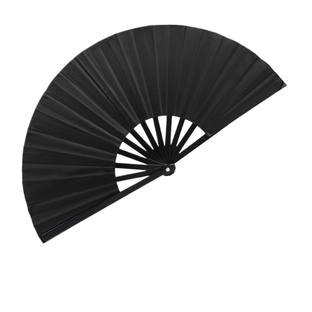 Jobaojiang Fan Folding Hand Fans For Line Dancing Big Clacking Clap Fans For Boots On The Ground Dance(Black-4pcs)