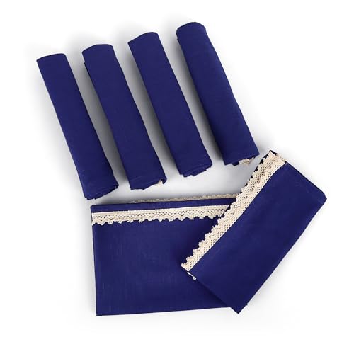 Image of FINGERCRAFT Kitchen Cloth 100% Soft High GSM Cotton Fabric Kitchen Towel, 20 x 30 Inches Perfect Size for Kitchen Uses, Set of 6, Multipurpose Use as Dish Towel, Bar Towel (Navy)