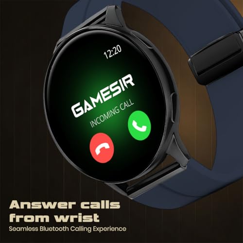 Image of GameSir Evo Vista Smartwatch, 1.39 inch HD Round Display, Bluetooth Calling, Heart Rate & SPO₂, 100+ Sports Modes, IP67, Long Battery Life for Men & Women (Magnatic Dark Blue)