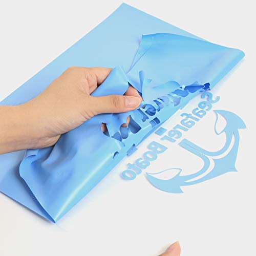 Image of RENLITONG Sky Blue HTV Iron on Vinyl 12Inch by 10ft Roll Heat Transfer Vinyl for T-Shirt HTV Rolls for All Cutter Machine - Easy to Cut & Weed for Heat Transfer Design