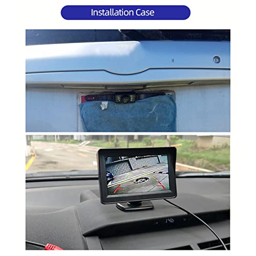 Auceli Car Backup Camera, Ip67 Waterproof Clear Night Vision Reverse Camera, Hd 1080P 5 Inch Rear View Monitor System, Two Channels Car License Plate Camera Kit For Car Truck Van Suv And More #TOP6