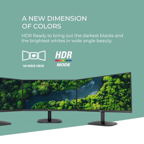 AOC 22B2HM2 22" Full HD (1920 x 1080) 100Hz LED Monitor, Adaptive Sync, VGA x 1, HDMI x 1, Flicker-Free, Low Blue Light, HDR Ready, VESA, Tilt Adjust, Earphone Out, Eco-Friendly by AOC - Used condition - Image 3