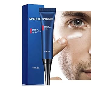 AKARY Awaken Peptide Depuffing Eye Gel, Lifts Firming Eye Tightener, Men’s Moisturizing Eye Cream Hydrating Gel Smooths Under Eyes for Dark Circles, Puffiness, Fine Lines & Bags