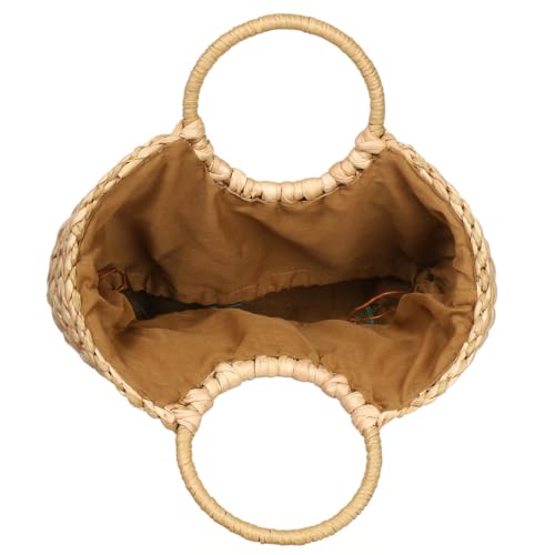 Bolso de Rattan Grande para Mujer con Asa Redonda miniatura 3