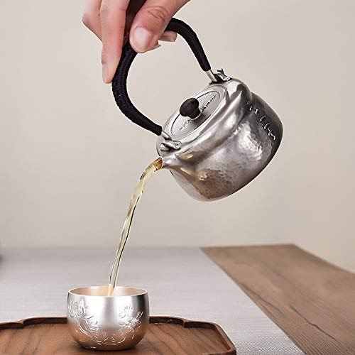No-Branded Teiera d'Argento hkrstssxj Pure Argento Tea Service Drinkware Collezioni di Cinese Cinese Teaketlet Set Hot… - immagine 5