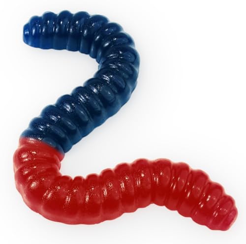 Largest Gummy Bear in the World Giant Gummy Worm - Large 2 Pound Gummy Candy with Big Fruity Flavor from GGB Candies (Cherry/Blue...