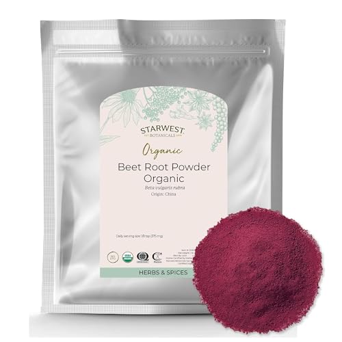 Starwest Botanicals Organic Beet Root Powder - Use for Juice, Smoothies, & Tea, Ground Beet Root, Certified Kosher, Non-GMO - Bulk 1 lb Bag