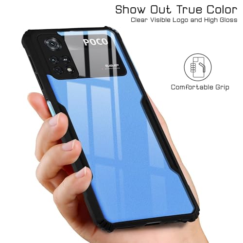 Image of Jkobi Back Cover Case for Poco M4 Pro 4G (Shockproof with Polycarbonate Clear Panel | Professional Black)