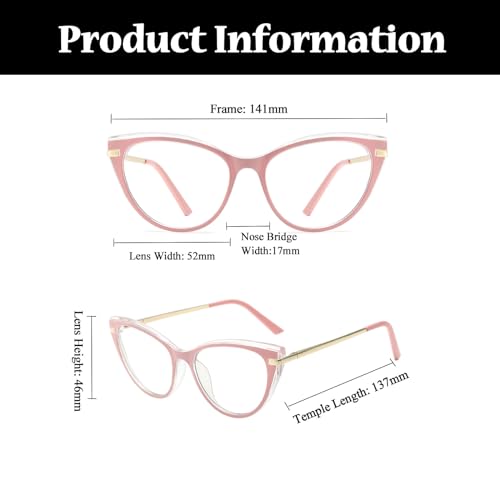 LJCZKA Blue Light Blocking Glasses Cat Eye for Women Anti Blue Light Glasses Computer Eyeglasses Clear for Anti Fatigue and Eyestrain - Image 3