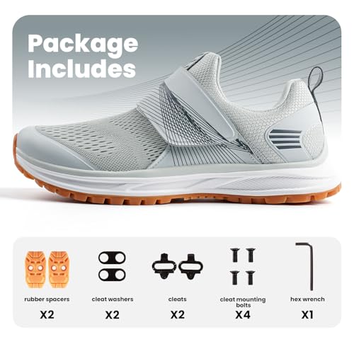 liekick Men's Cycling Shoes Compatible with 2-Bolt SPD Cleats Grey by liekick - Used condition - Image 6