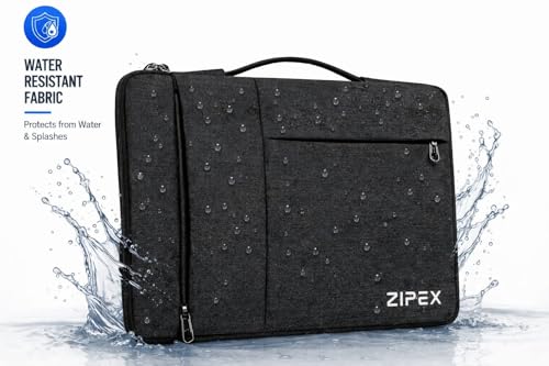 Image of 360 Protective 14 Inch Laptop Sleeve Case for All 13-14 Inch laptops with 2 Front Pockets & Carry Handle | Compatible with 13-14 inch HP, DELL, Asus, Mackbook Devices| Water-Resistant | Black
