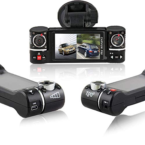 inDigi Dash Cam 2.7" TFT LCD Dual Camera Rotated Lens Car DVR w/IR