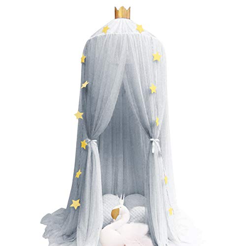 Dix-Rainbow Kid's Bed Canopies Yarn Crib Netting Princess Girls Bed Canopy Toddler Ba