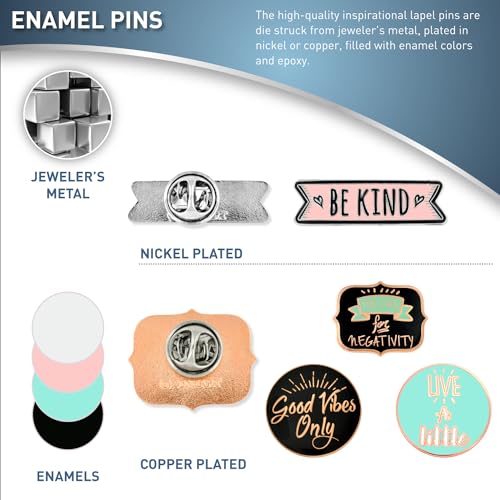 PinMart Motivational Enamel Lapel Pin - Nickel and Copper Plated Enamel Lapel Pin for Clothing, Bags and Lanyards - Inspirational Supports Kindness and Positive Mental Health - Thumbnail 5