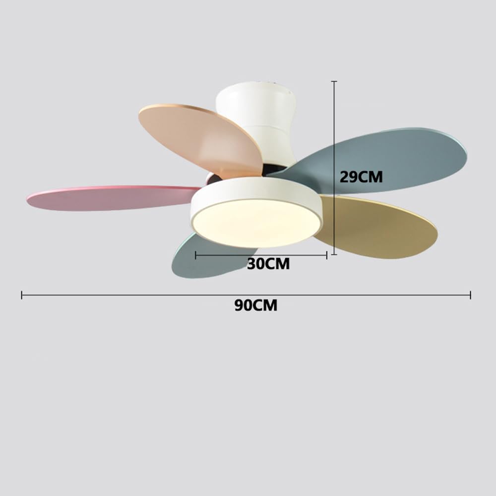 Ceiling Fans with Light Inch Low Profile Ceiling Fan with Light and Remote Low Profile Ceiling Fan 3 Blades Colorful Quiet Kids Ceiling Fans Lights Kits for Indoor/Outdoor Farmhouse Use