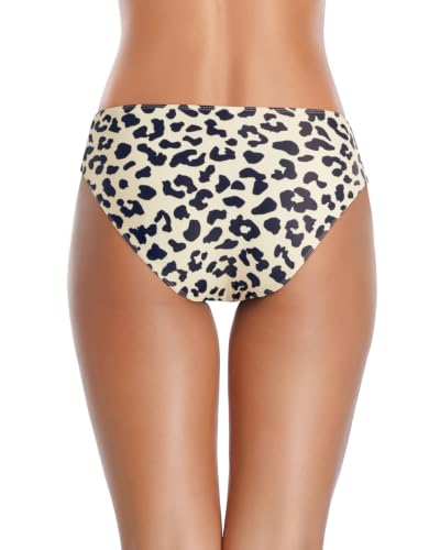 Image of Tempt Me Women Twist Bikini Bottom Moderate High Cut Bathing Suit Bottoms Ruched Swimsuit Bottom