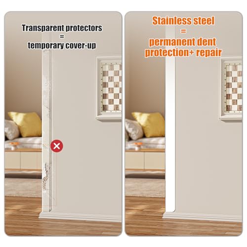 Image of 1x1x48 Inch 304 Stainless Steel Wall Corner Guards (10-Pack) Heavy Duty Rounded Corner Protector, Smooth Folded Edge Design for Wall Protection White Guard Stainless Steel Slab