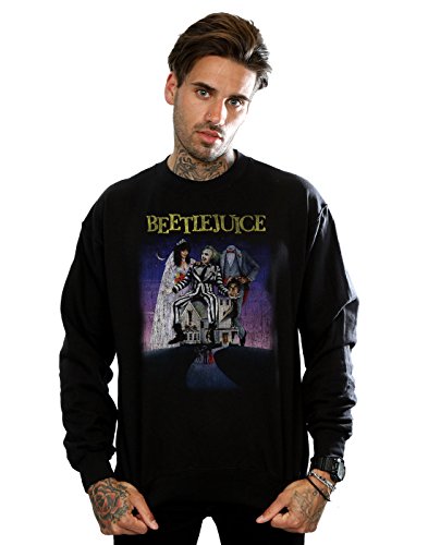 BEETLEJUICE Men's Distressed Poster Sweatshirt XX-Large Black