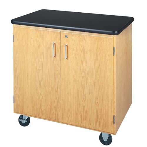 Diversified Spaces Science Classroom Mobile Storage Cabinet, 36" W x 24" D x 36" H, 2 Locking Doors, Adjustable Shelf, ChemGuard Top, Castors, Made in the USA