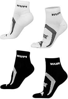 Kit 02 Pares Meia Corrida Prime Hupi Preto e Branco, Cor: Preto/branco