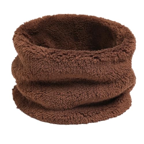 Falafoty Winter Baby Mädchen Jungen Schlauchschal,Warmer Dicker Fleece Flauschig Schal,Winter Halswärmer Loop Schal Rund Winddicht Halstücher Für Kinder Erwachsene Herbst Indoor Outdoor (Braun)
