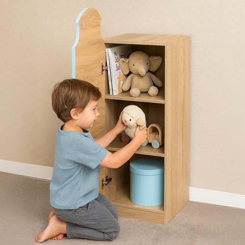 Image of Alex Daisy Holland Storage Cabinet Wardrobe Bookshelf for Kids Boys & Girls | Chemical-Free Soft-Close Scratch-Resistant Engineered Wood | Adjustable Shelves | Year Warranty (Blue)