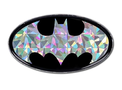 Image of Elektroplate Batman Logo Reflective Car Decal Silver 3.75 inch | Officially Licensed DC Comics - Weatherproof Automotive Grade Domed Sticker - Water Bottle, Laptop & More - Made in the USA