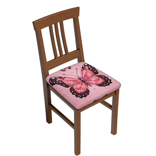Housses de tabouret carrées élastiques velours rose lavables | Pack de 6 - 2