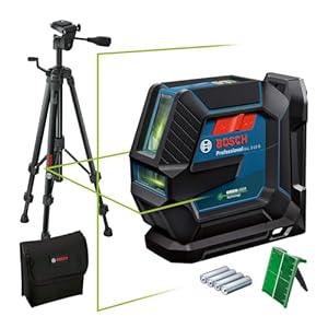 bosch professional niveau laser gll 2 15 g (faisceau vert, d'intérieur, support lb 10, trépied bt 150, portée visible: jusqu’à 15 m, 4x piles aa)