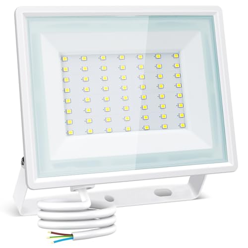 Aigostar 50W Flood Lights Outdoor, 4300lm Outdoor Security Lights, 350W Incandescent Lamp Equivalent, Waterproof IP65, 6500K Cool White Outdoor Lights for Warehouse, Playground, Backyard and More