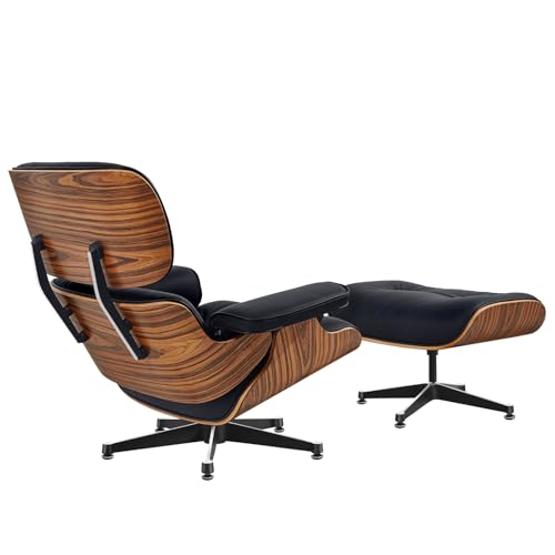 Moderner Fernsehsessel,loungesessel mit hocker,Liegesessel,Ergonomischer Stuhl,Relaxsessel aus Echtleder,Fernsehsessel mit Liegefunktion (Lightly acidified branch & blackish-green peel H 83.8) – Bild 5