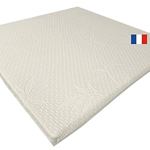 Easy Dort | Matelas Parc bébé 95×95 cm | Fabriqué en France | Certifié Oeko tex® | Carré | Épaisseur 5 cm | Housse en Bambou | Anti bactérien | Pliant & Transpostable | Très Confortable | Blanc |
