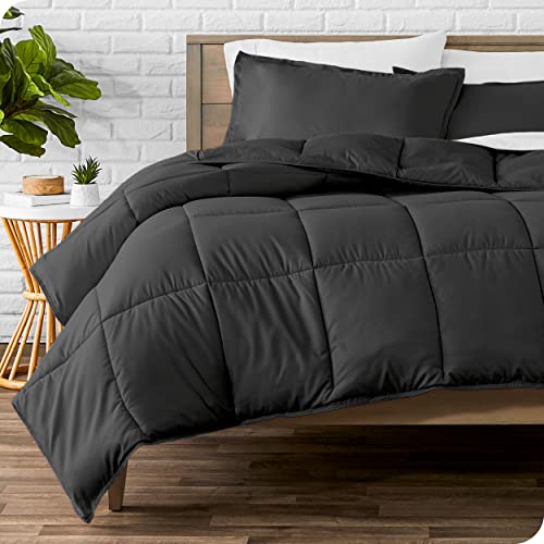 Bare Home All Season Comforter Set - Twin/Twin Extra Long - Black - 2 Piece - Ultra-Soft Goose Down Alternative - Premium 1800 Series - Cozy Warmth (Twin/Twin XL, Black)