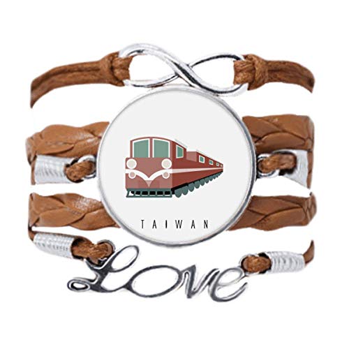 Bracelet Taiwan en cuir noir tordu par DIYthinker pour homme et femme