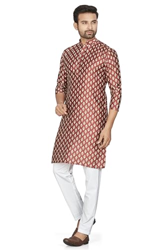 Image of BE ACTIVE Cotton Jacquard Blend Kurta for Men | Traditional and Elegant Design| Indian Kurta| | Full Sleeve Kurta| Classic Ethnic Elegance Green