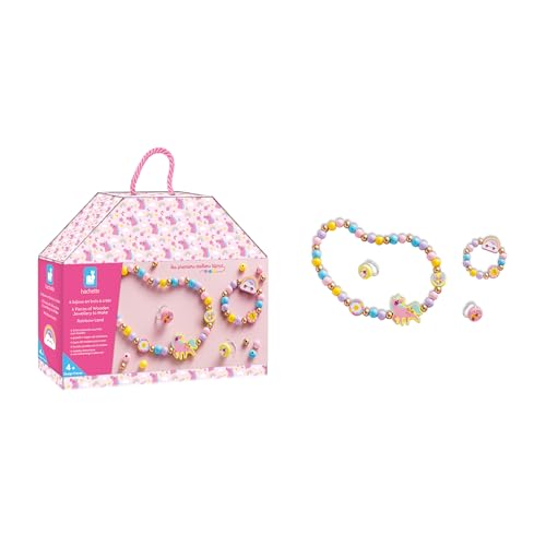 Janod - 4 Rainbow Land Wooden Jewelry to Create - First Jewelry Workshops - DIY Jewelry Making - Child Craft Kit - Fine Motor Skills and Concentration Learning - From 4 years old - J09129 - Image 11