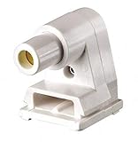 Leviton 2536 104-0-000 Pedestal Lamp Holder with Plunger, 660 W, Fluorescent, Slim line, Thermoplastic, White