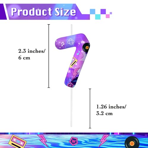 Image of Dark Purple Number 7 Birthday Candles, Cartoon Themed Cake Toppers for Boys Girls Cake Decorations, Birthday Decorations Party Supplies, Number Candles for Party Decor