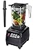 Profesjonalny mikser Smoothie Maker Power Mixer Blender Icecrusher z nożem ze stali nierdzewnej (6 wbudowanych ostrzy stalowych) – z mocnym silnikiem 3PS – idealny do zielonych koktajli, 1,5 l, kolor czarny