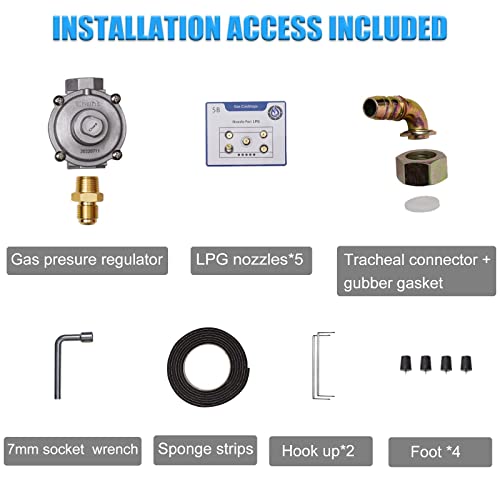 Hothit Propane Gas Cooktop 30" Inch, 5 Burner Built-In Stainless Steel Gas Stove Top, Lpg/Ng Dual Fuel Auto Ignition Gas Hob, Include Gas Pressure Regulator(L30"×W20") #TOP5