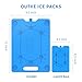 OUTXE Ice Packs for Coolers - 5 Large- 9.5 x 13 Inch, Space Saving - Reusable, Long Lasting, Cold Freezer Packs for Coolers&Totes to Keep Food Fresh
