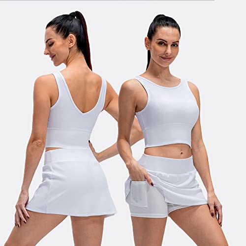 Image of Women Ribbed Tank Tops Reversible Crew /V Neck Sleeveless Workout Comfort Sport Yoga Running Shirts