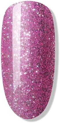 Bluesky Gel Nail Polish, Dazzling Platinum Gel BDP06 - Pink Sequins. Purple Glitter, 10ml (Requires curing under UV or LED Lamp) - Image 3