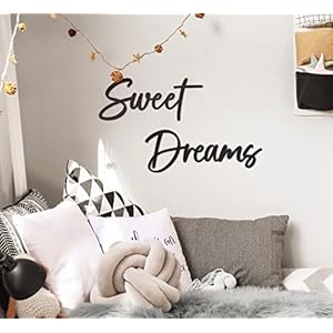Vivegate Sweet Dreams Metal Sign Wall Art Decor - 35"X8" Black Modern Sweet Dreams Farmhouse Signs for Hanging Above Bed Wall Decor for Bedroom Vivegate Sweet Dreams Metal Sign Wall Art Decor 35X8 Black Modern Sweet Dreams Farmhouse Signs for Hanging Above Bed Wall Decor for Bedroom
